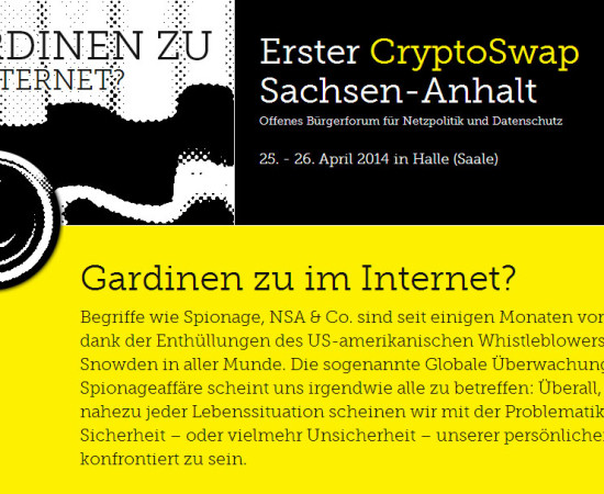 CryptoSwap Sachsen-Anhalt: dass offene Bürger_Innenforum für Netzpolitik und Datenschutz